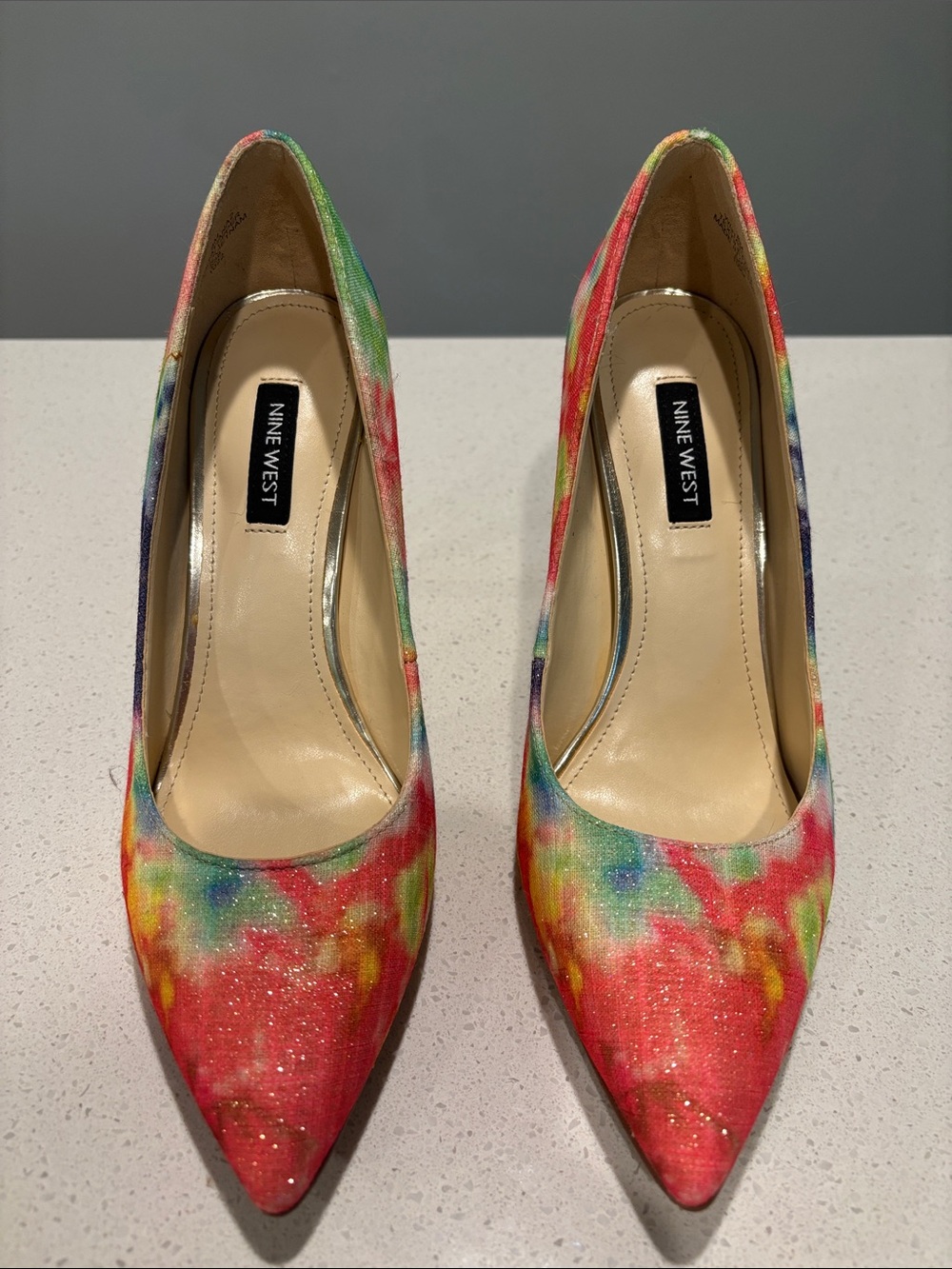 Nine West Colorful Watercolor Pointed-Toe Pumps
